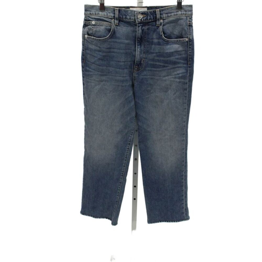 Slvrlake Women Straight Blue High Waist Cotton Jeans Button Size 30